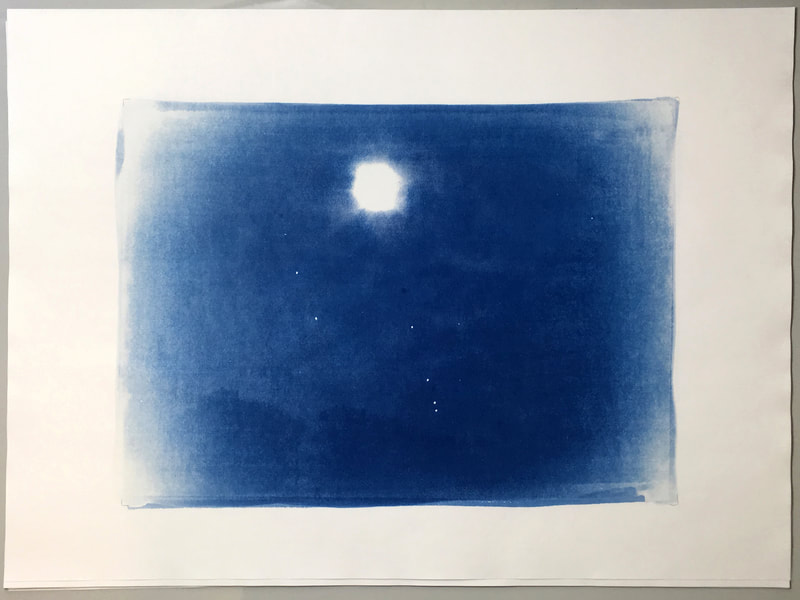 Simon Gregory Asadin lux cyanotype Print 